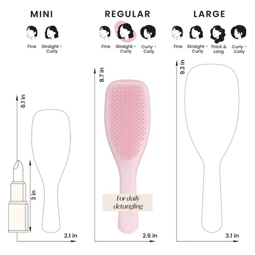 Tangle Teezer The Wet Detangler Hairbrush, Millennial Pink thumbnail 9