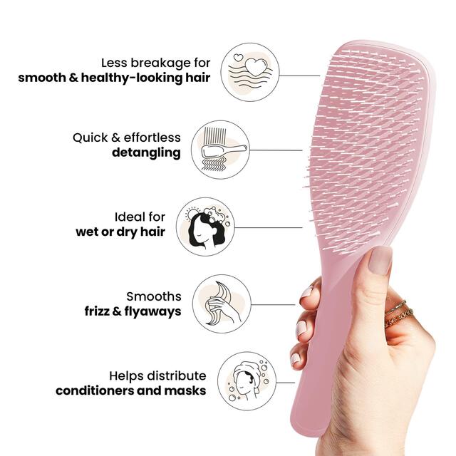 Tangle Teezer The Wet Detangler Hairbrush, Millennial Pink thumbnail 3