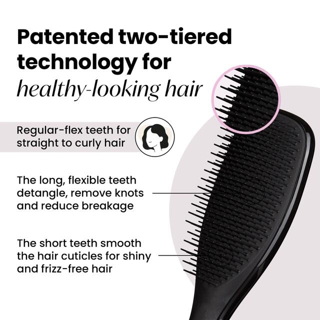 Tangle Teezer The Wet Detangler Hairbrush, Liquorice Black thumbnail 3