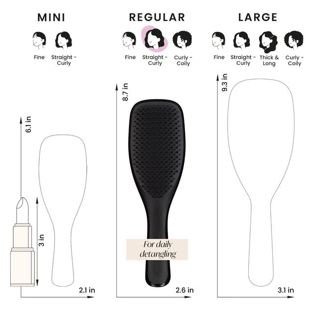 Tangle Teezer The Wet Detangler Hairbrush, Liquorice Black thumbnail 7