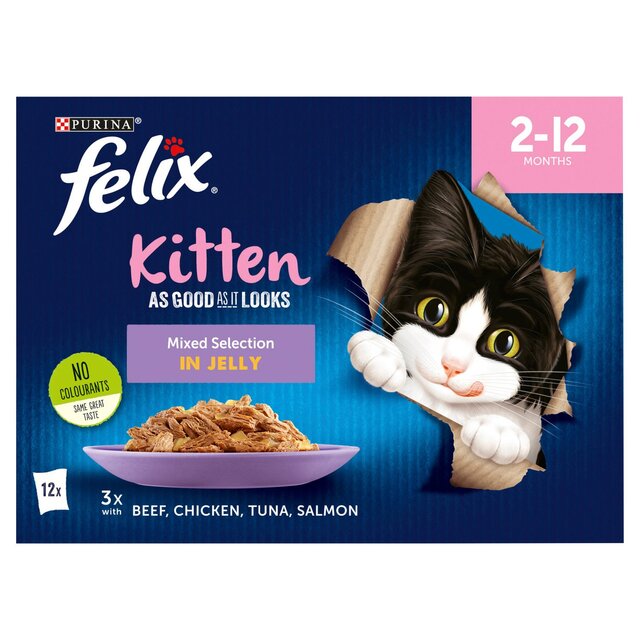 Felix As Good As it Looks Kitten Mixed in Jelly Wet Cat Food thumbnail 2