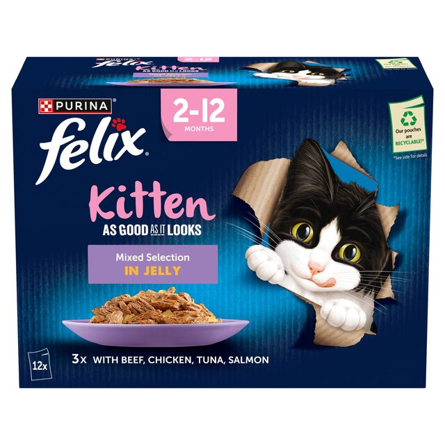 Felix As Good As it Looks Kitten Mixed in Jelly Wet Cat Food thumbnail 3