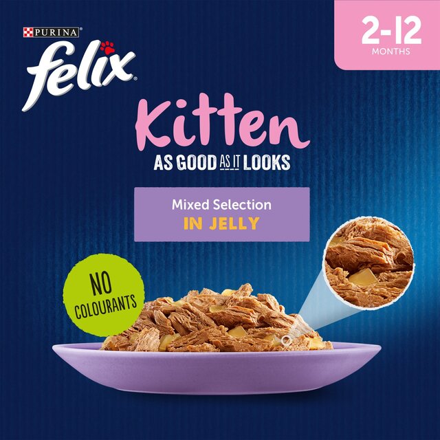 Felix As Good As it Looks Kitten Mixed in Jelly Wet Cat Food thumbnail 7