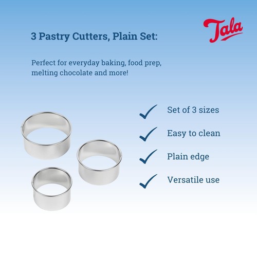 Tala Pastry Cutters Plain Set Of 3 S/S thumbnail 2