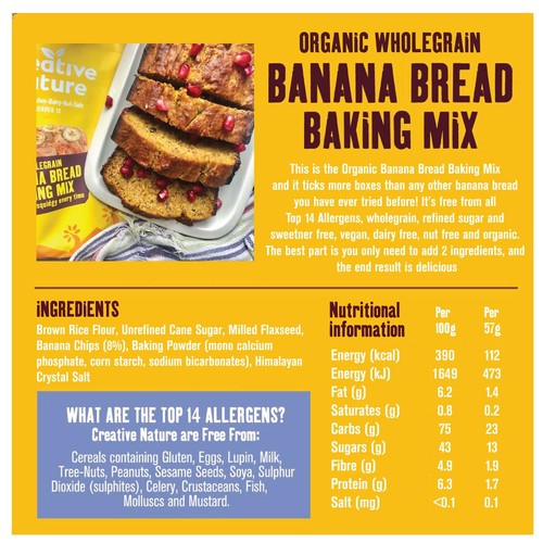 Creative Nature Organic Wholegrain Banana Bread Mix  thumbnail 4