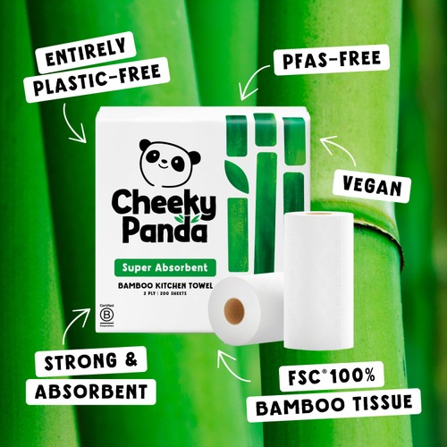 The Cheeky Panda Natural Bamboo Kitchen Rolls thumbnail 4
