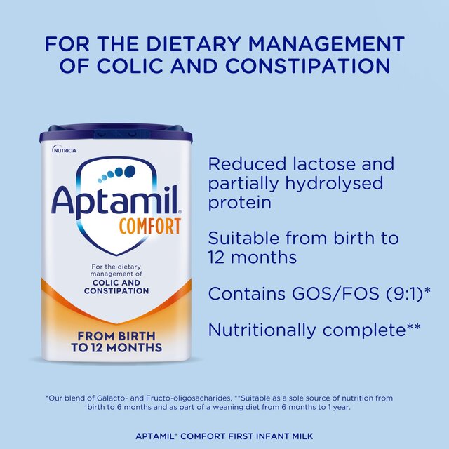 Aptamil Comfort Baby Milk Formula Powder from Birth for Colic&Constipation thumbnail 6