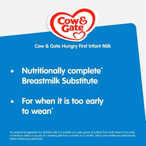 Cow & Gate Hungry First Infant Baby Milk Formula Powder from Birth thumbnail 5