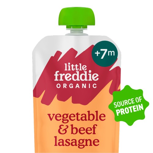 Little Freddie Organic Beef Lasagne with Cheese Baby Food Pouch 7+ M thumbnail 2