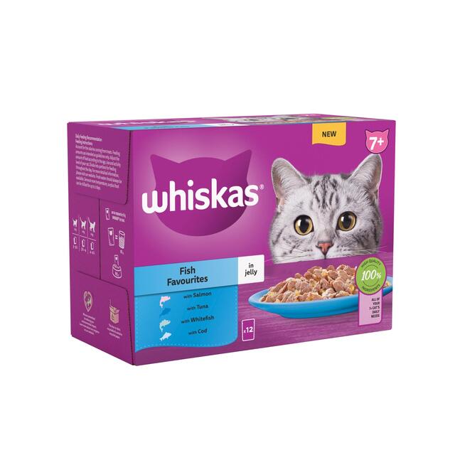 Whiskas 7+ Senior Wet Cat Food Fish Favourites in Jelly