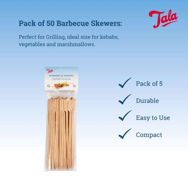 Tala  50 18cm Bamboo Skewers for BBQ's, Kebabs, thumbnail 2