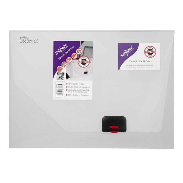 Snopake A4 DocBox Document Wallet Folder, Clear thumbnail 2