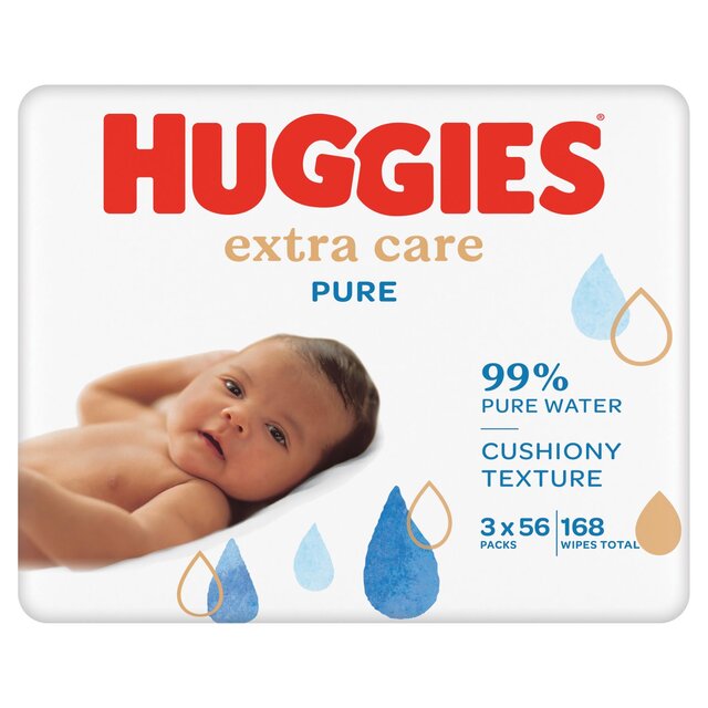 Huggies Extra Care Sensitive 99% Water Baby Wipes, Jumbo Pack thumbnail 2