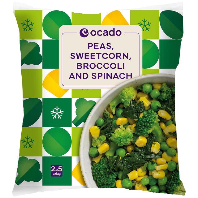 Ocado Frozen 4 Steam Bags Mixed Greens & Sweetcorn