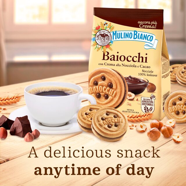 Mulino Bianco Baiocchi Biscuits with Hazelnut Cocoa Filling thumbnail 3