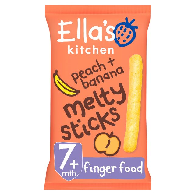 Ella's Kitchen Peach & Banana Melty Sticks Baby Snack 7+ Months