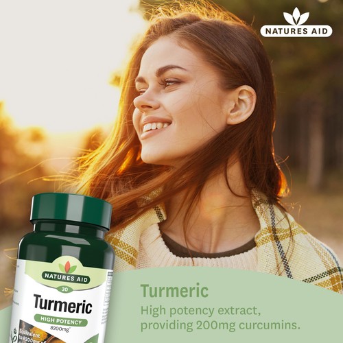 Natures Aid Superfoods Tumeric Supplement Capsules 8200mg thumbnail 2