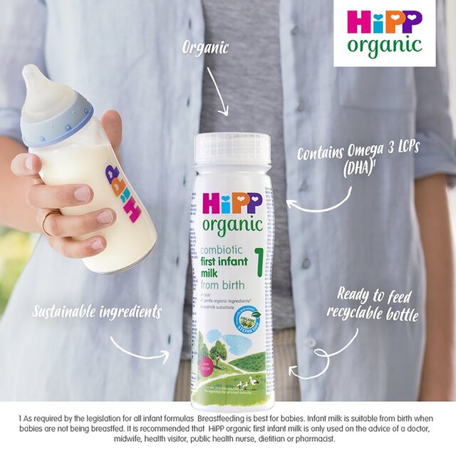 HiPP Organic 1 First Infant Baby Milk Liquid Formula From Birth thumbnail 6