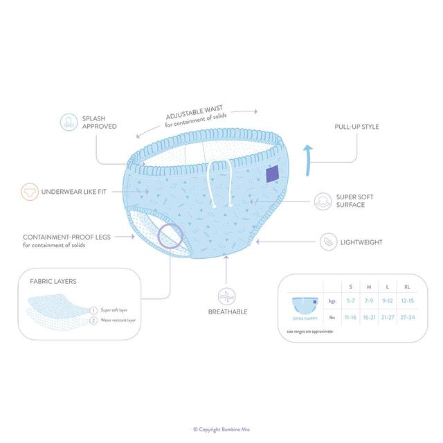 Bambio Mio Reusable Swim Nappy 2- 3 Years Xtra Large Pineapple thumbnail 5
