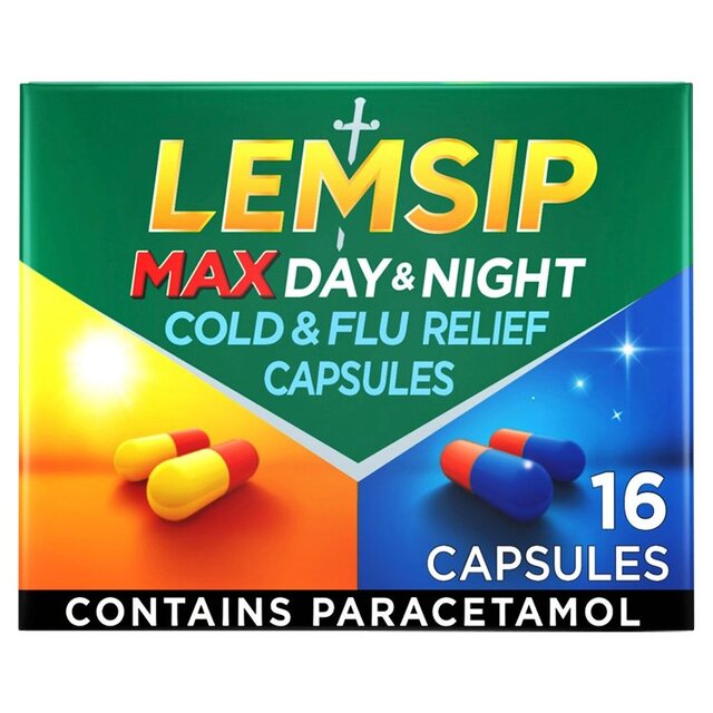 Lemsip Max Day & Night Capsules Paracetamol Cold & Flu