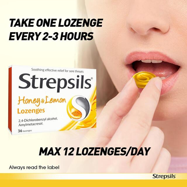 Strepsils Honey & Lemon Lozenges for Sore Throat thumbnail 2