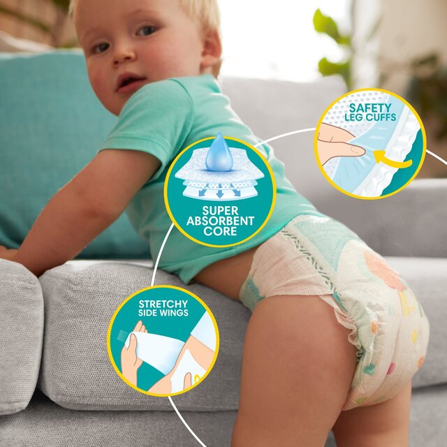 Pampers Baby-Dry Nappies, Size 8 (17kg+) Essential Pack thumbnail 2