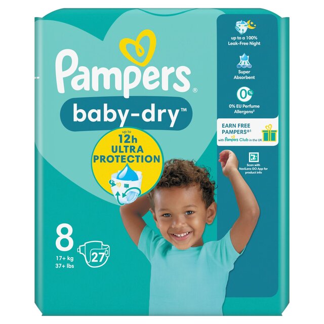 Pampers Baby-Dry Nappies, Size 8 (17kg+) Essential Pack thumbnail 8