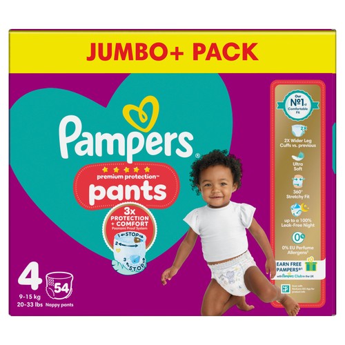 Pampers Premium Protection Nappy Pants, Size 4 (9-15kg) Jumbo+ Pack thumbnail 6