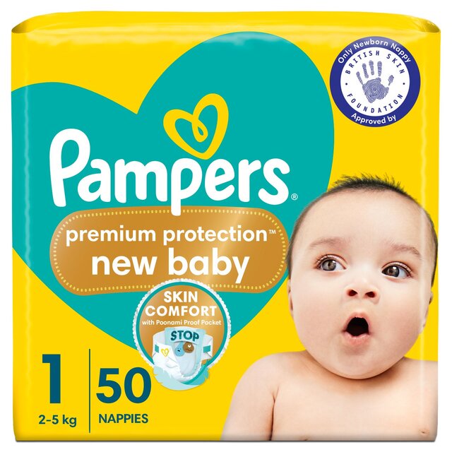 Pampers New Baby Nappies, Size 1 (2-5kg) Essential Pack