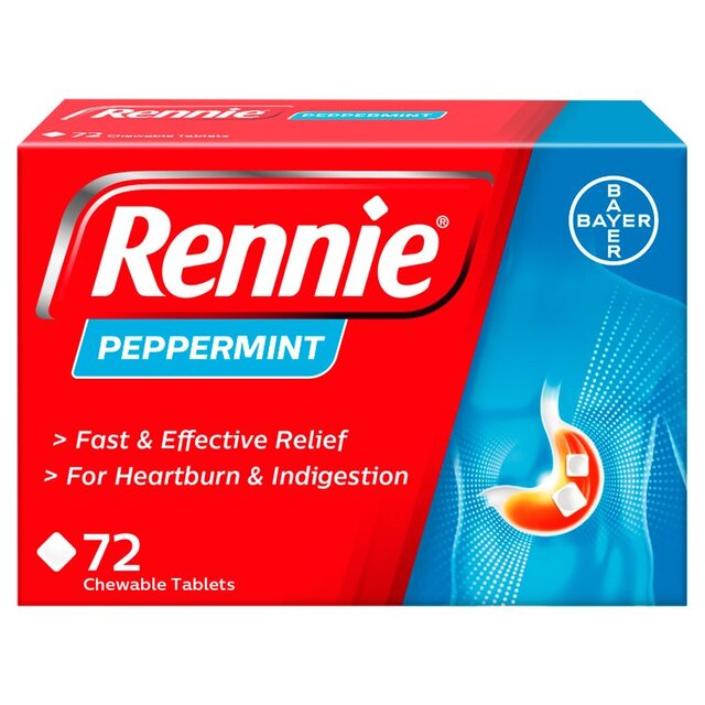 Rennie Peppermint Heartburn & Indigestion Relief Tablets
