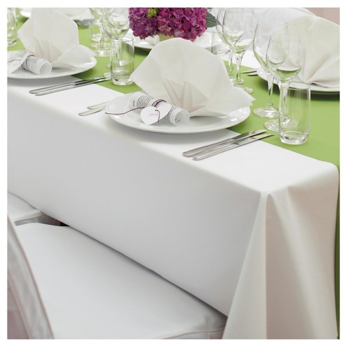 White Dunicel Table Cover 118x180cm  thumbnail 2