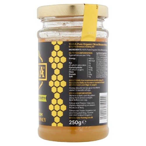 TIANA Organic Citrus Blossom Raw Active Honey thumbnail 2