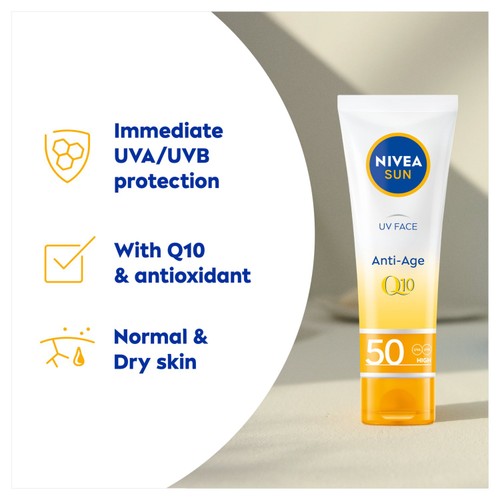 NIVEA SUN UV Face SPF 50 Sun Cream Q10 Anti-Age thumbnail 4
