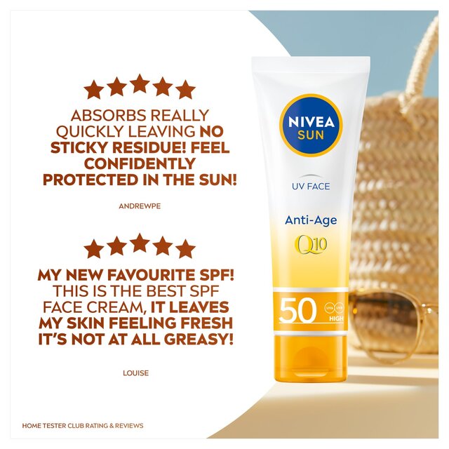 NIVEA SUN UV Face SPF 50 Sun Cream Q10 Anti-Age thumbnail 7
