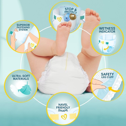 Pampers New Baby Nappies, Size 2 (4-8kg) Jumbo+ Pack thumbnail 5