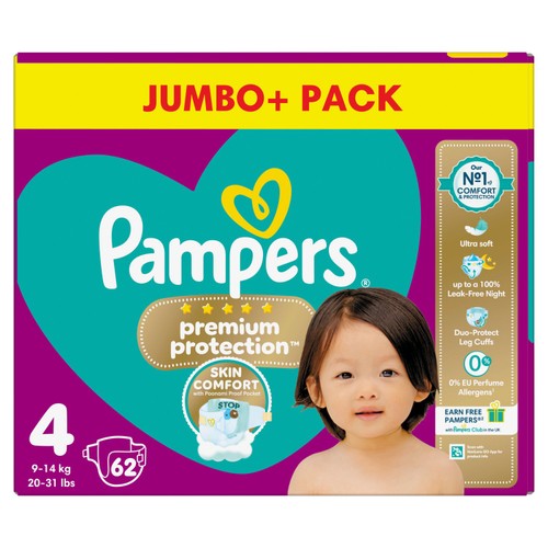 Pampers Premium Protection Nappies, Size 4 (9-14kg) Jumbo+ Pack thumbnail 8
