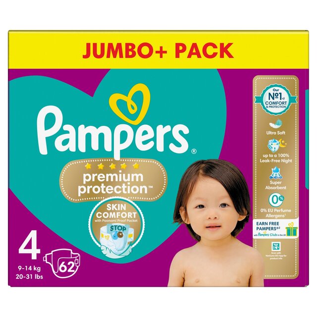 Pampers Premium Protection Nappies, Size 4 (9-14kg) Jumbo+ Pack thumbnail 10