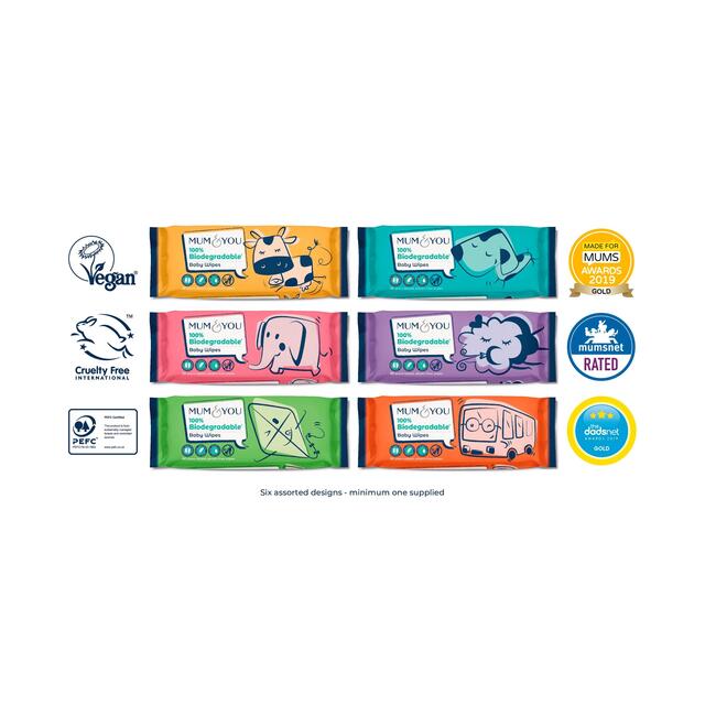Mum & You 100% Biodegradable Baby Wipes, Multipack thumbnail 4