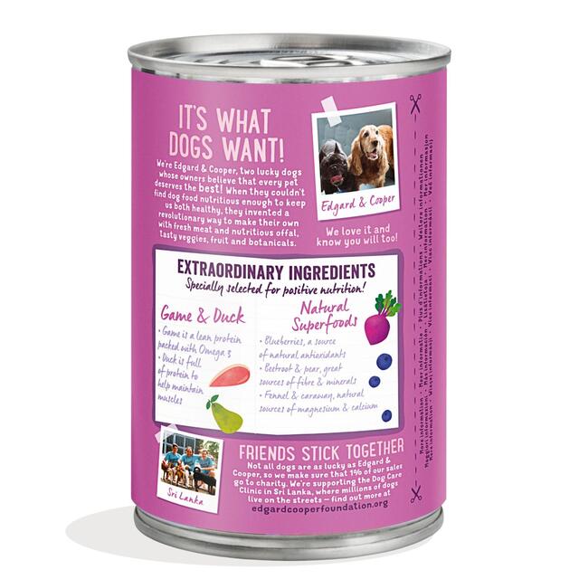 Edgard & Cooper Adult Grain Free Wet Dog Food with Game & Duck thumbnail 2