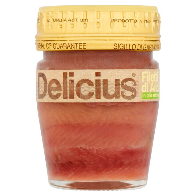 Delicius Anchovy Fillets in Organic Extra Virgin Olive Oil
