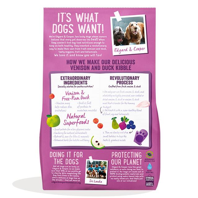 Edgard & Cooper Adult Grain Free Dry Dog Food with Venison & Free-Run Duck thumbnail 2