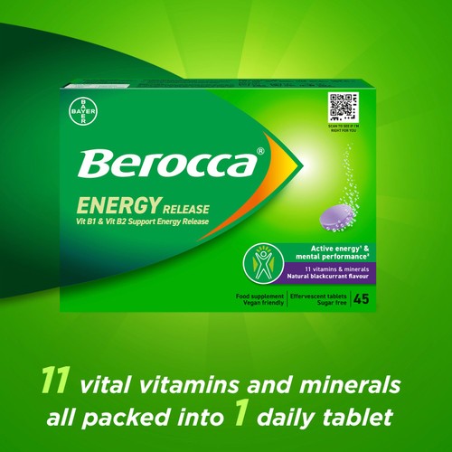 Berocca Blackcurrant Energy Vitamin Effervescent Tablets thumbnail 2