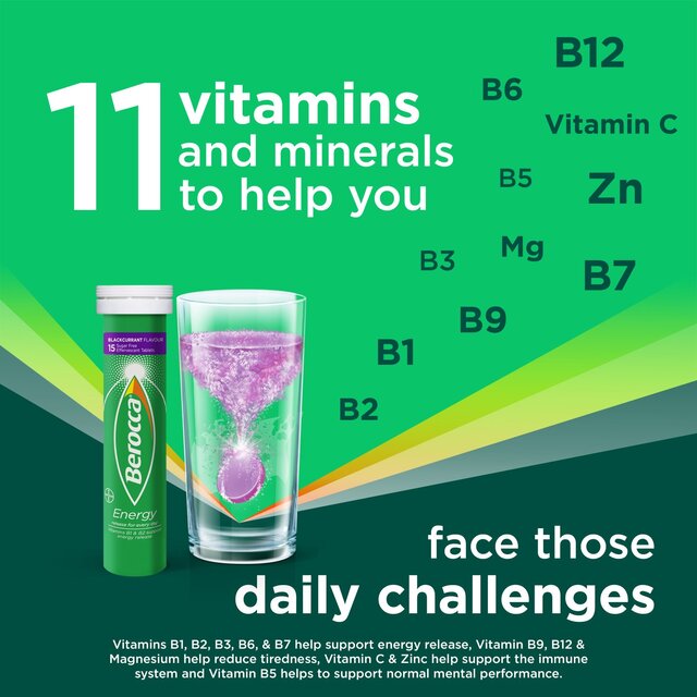 Berocca Blackcurrant Energy Vitamin Effervescent Tablets thumbnail 11