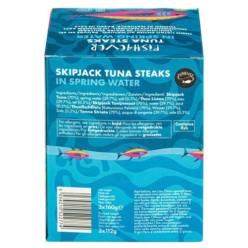 Fish 4 Ever Azores Skipjack Tuna Steaks in Spring Water thumbnail 3