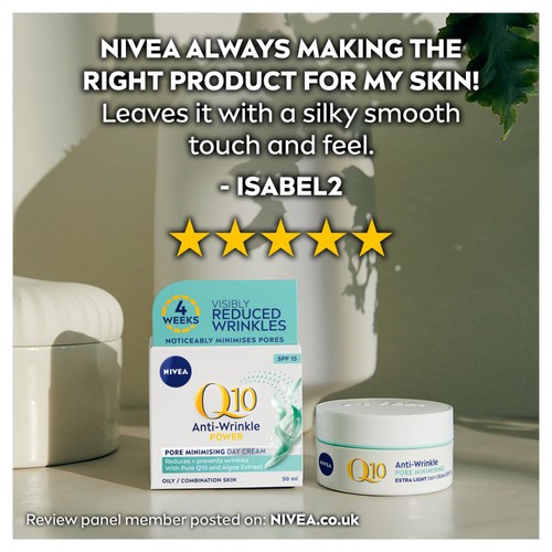 NIVEA Q10 Power Anti-Wrinkle Pore Refining Day Face Cream SPF15 thumbnail 4