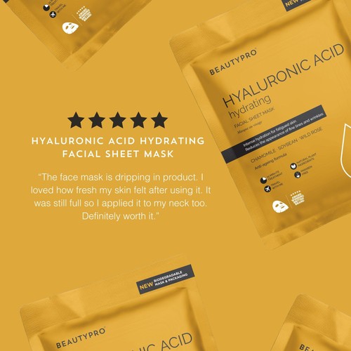 BEAUTYPRO Hyaluronic Acid Hydrating Facial Sheet Mask thumbnail 8
