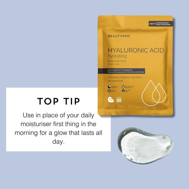 BEAUTYPRO Hyaluronic Acid Hydrating Facial Sheet Mask thumbnail 10