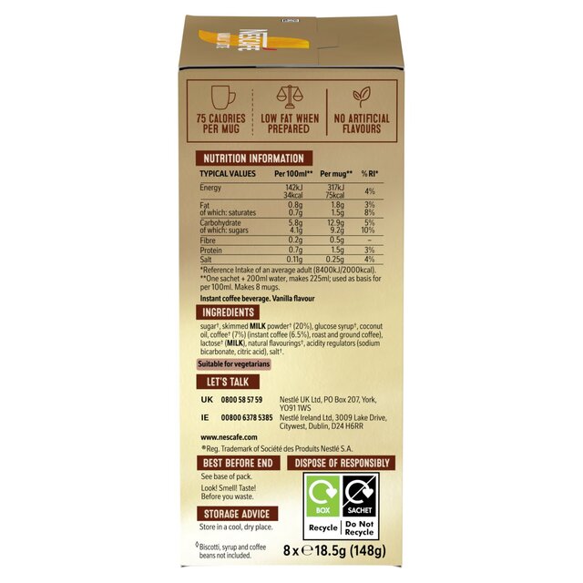 Nescafe Vanilla Latte Instant Coffee 8 Sachets thumbnail 4