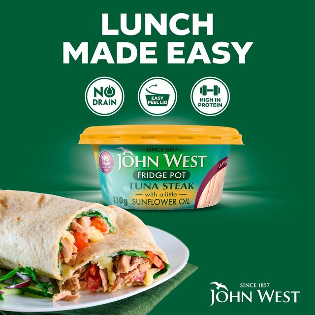 John West No Drain Fridge Pot Tuna Steak In Sunflower Oil thumbnail 6