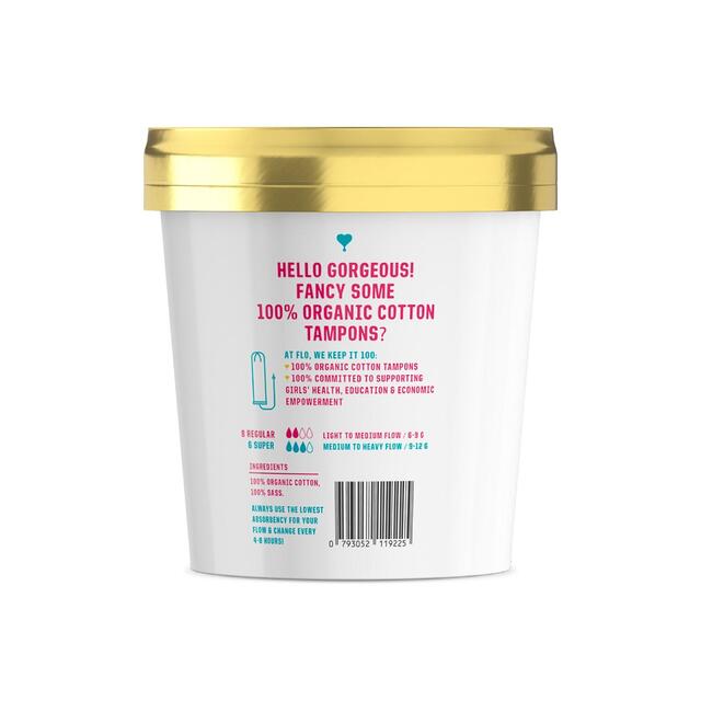 FLO Organic Non-Applicator Tampons, Regular + Super Combo Pack thumbnail 2